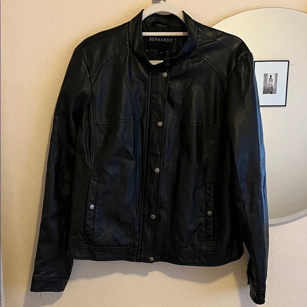 Bernardo Modern Black Faux Leather Jacket
